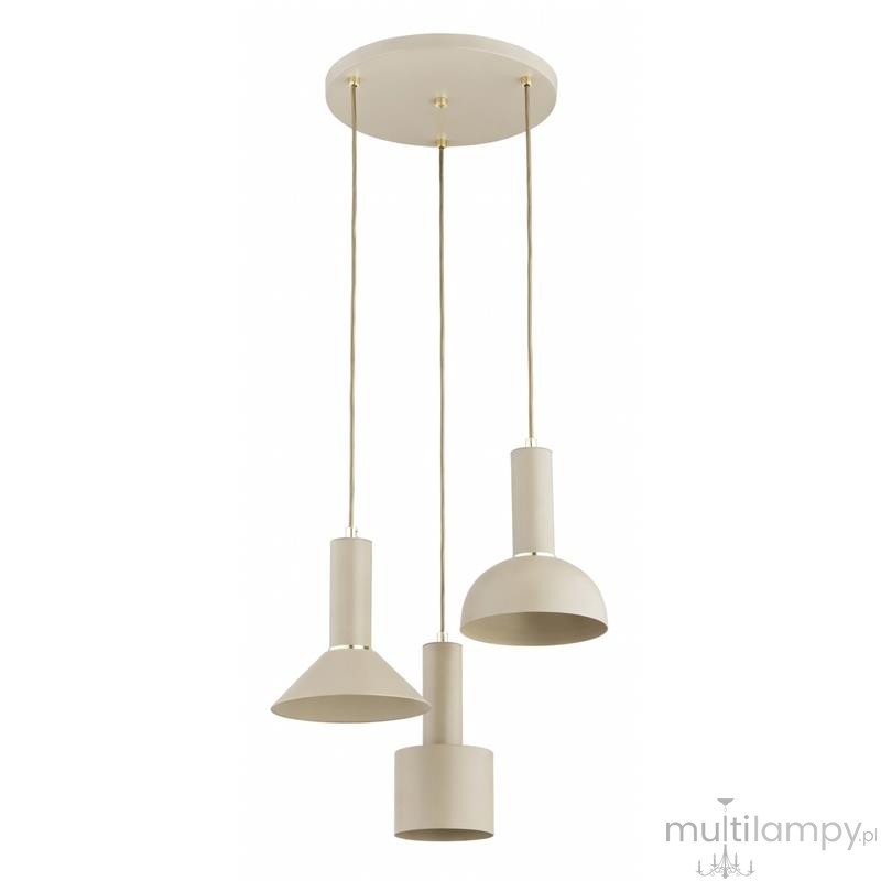 Vanti lampa wisząca 3xE27 beżowa złota 62615