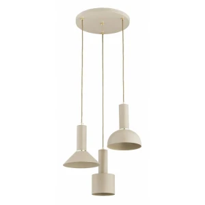 Vanti lampa wisząca 3xE27 beżowa złota 62615