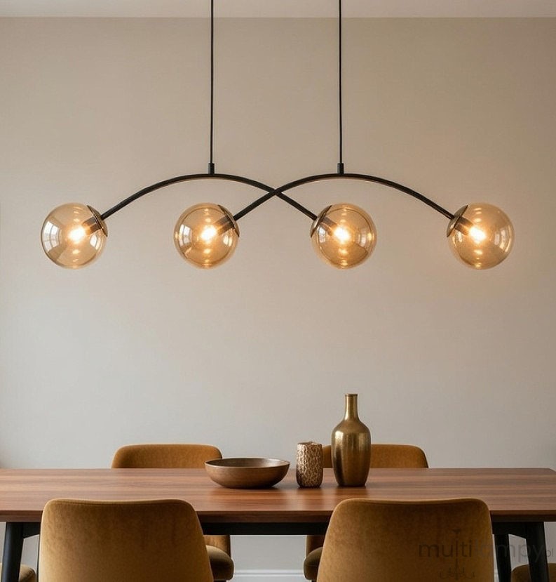 Bester lampa wisząca 4xE14 czarna bursztyn 63402