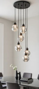 Arvene lampa wisząca 6xE14 czarna 63417