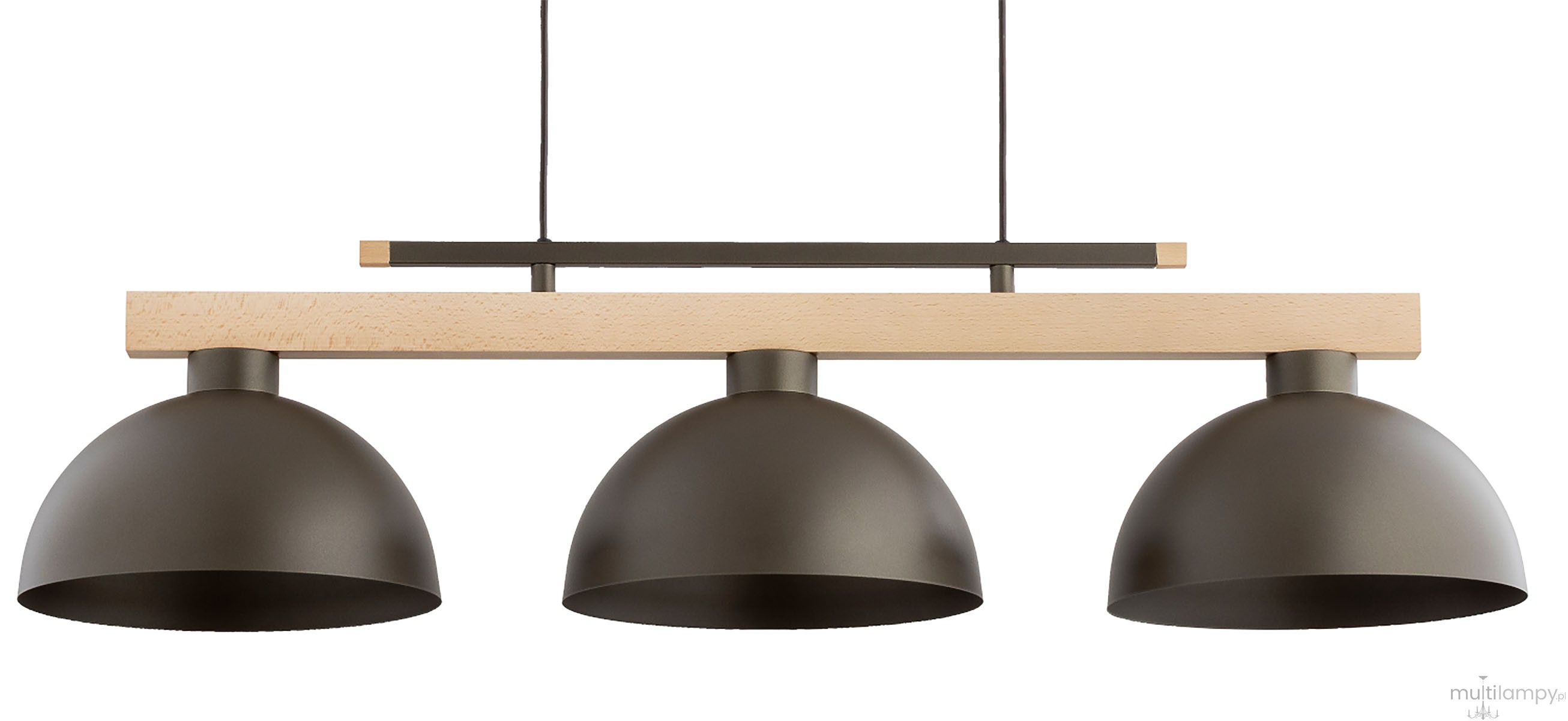 Verta lampa wisząca 3xE27 czekoladowy brąz drewno 62623