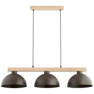 Verta Pro lampa wisząca 3xE27 czekoladowy brąz drewno 62625