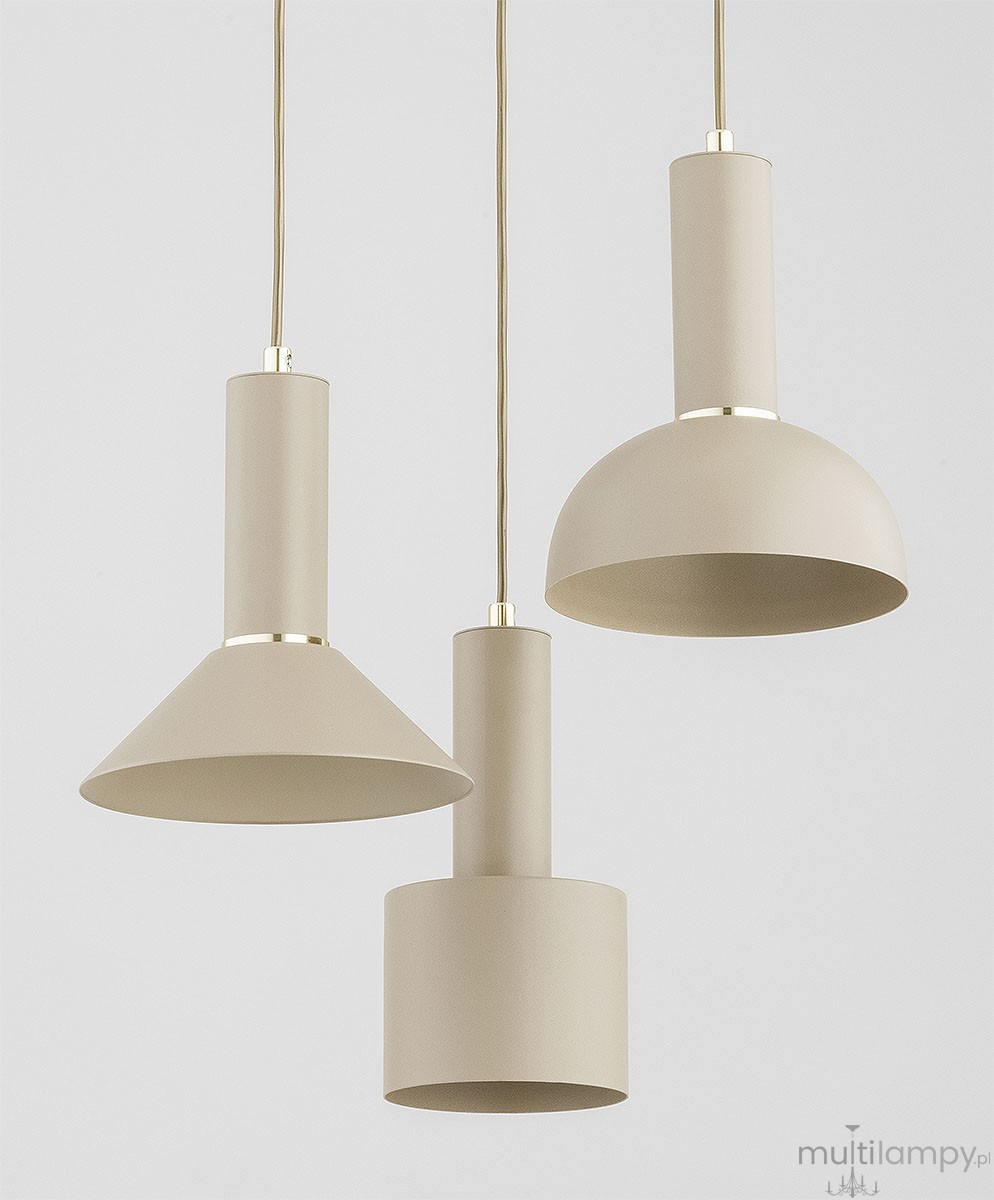 Vanti lampa wisząca 3xE27 beżowa złota 62615