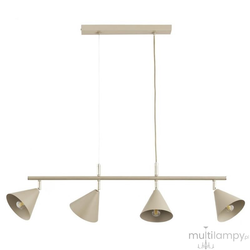 Zelta lampa wisząca 4xE27 beżowa złota 63419