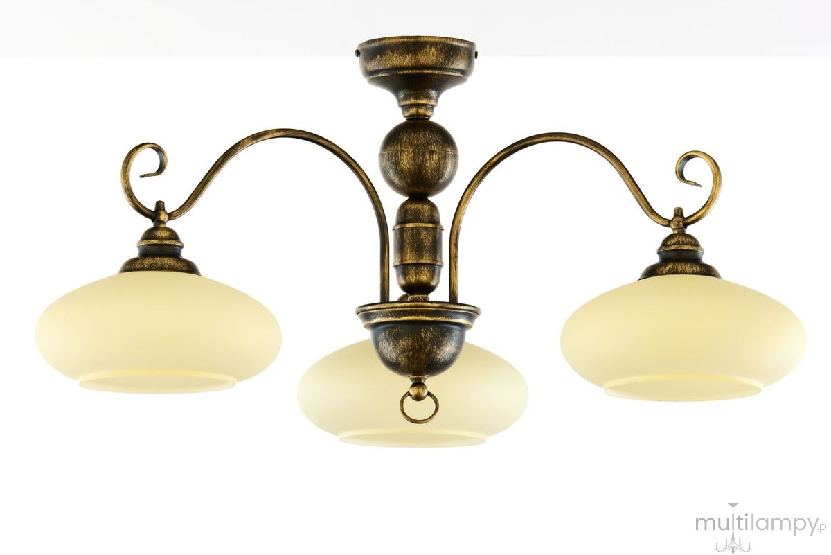 Bolero lampa sufitowa 3xE27 czarna/złoty patynowany 397