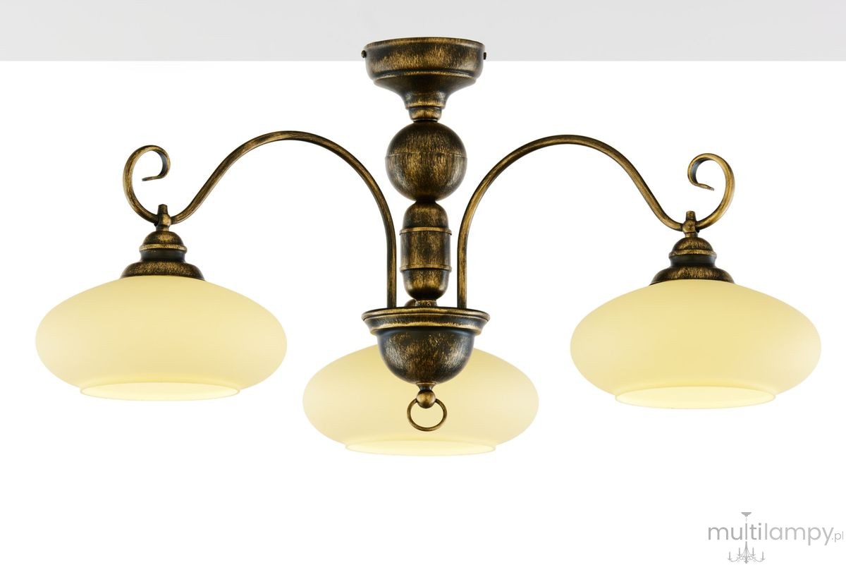 Bolero lampa sufitowa 3xE27 czarna/złoty patynowany 397