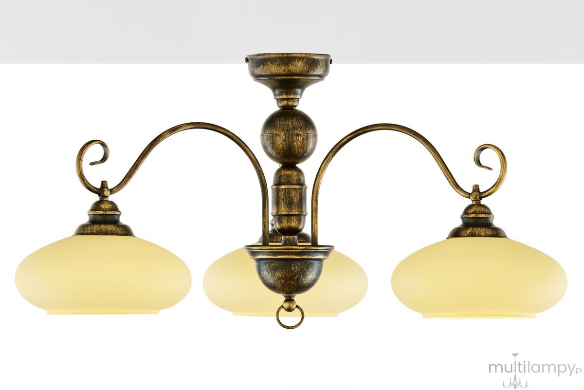 Bolero lampa sufitowa 3xE27 czarna/złoty patynowany 397