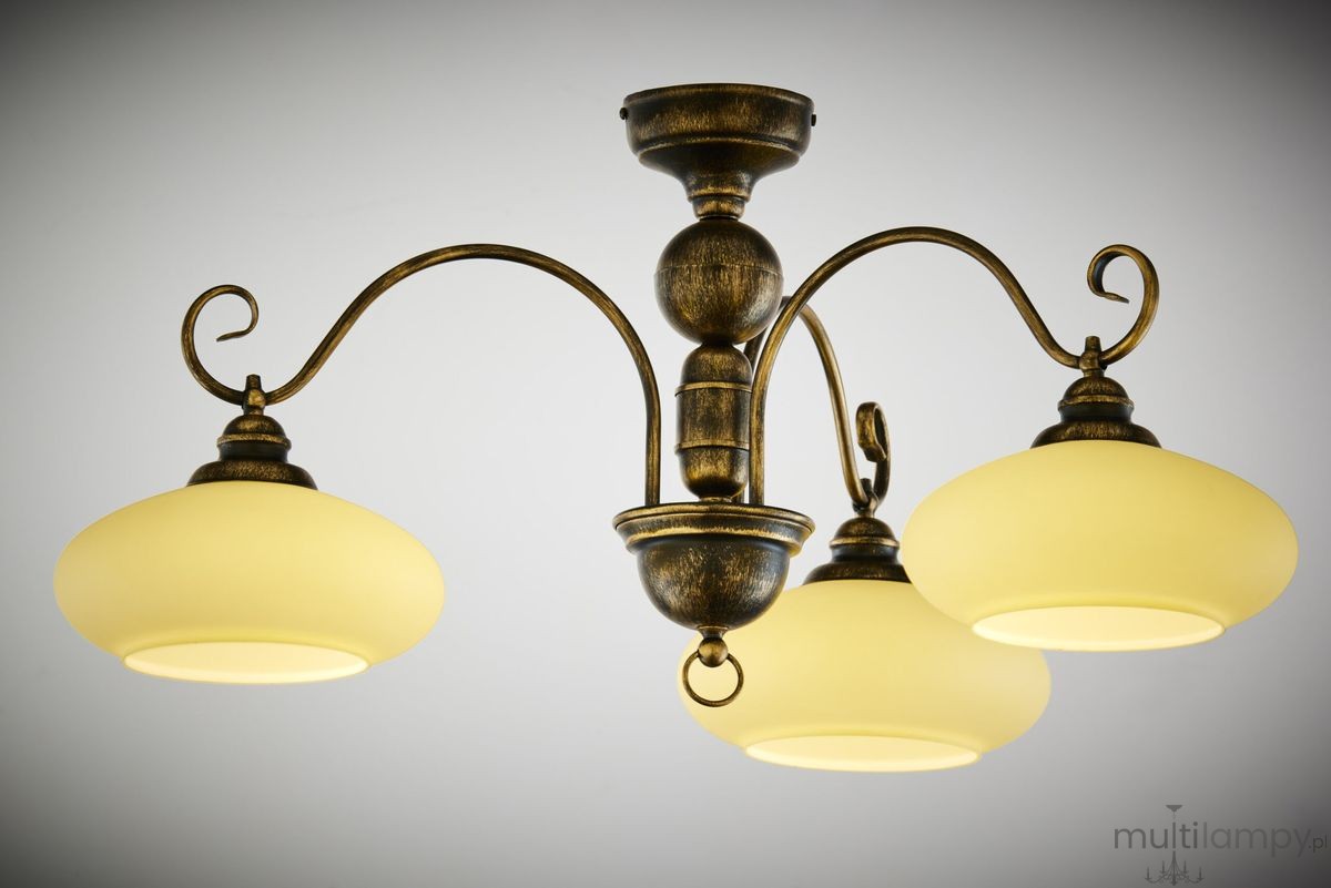 Bolero lampa sufitowa 3xE27 czarna/złoty patynowany 397