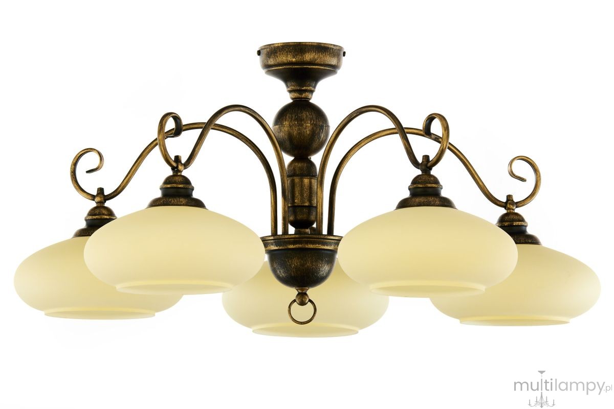 Bolero lampa sufitowa 5xE27 czarna/złoty patynowany 399