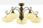 Bolero lampa sufitowa 5xE27 czarna/złoty patynowany 399