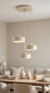 Selia lampa wisząca 3xE27 beżowa złota 62622