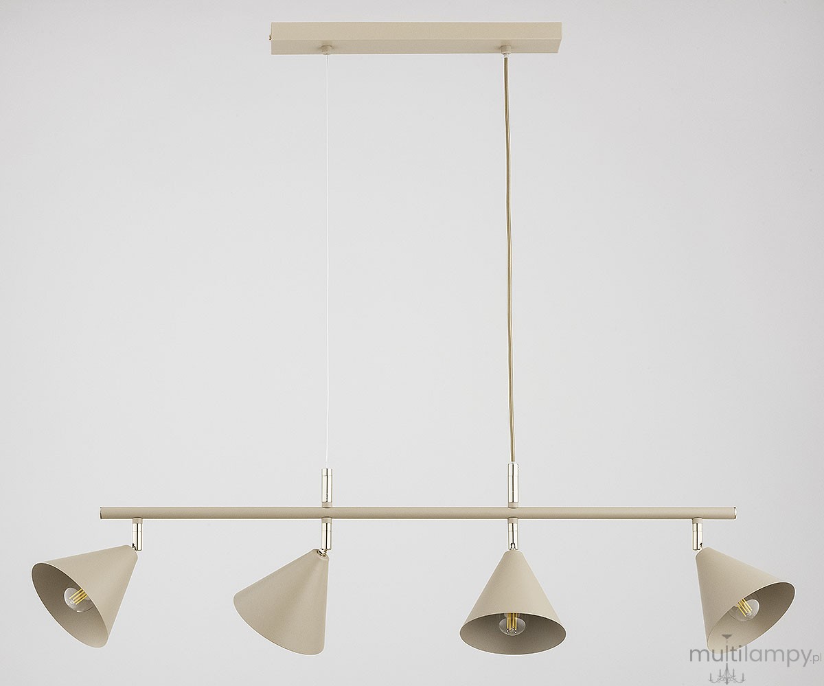 Zelta lampa wisząca 4xE27 beżowa złota 6341