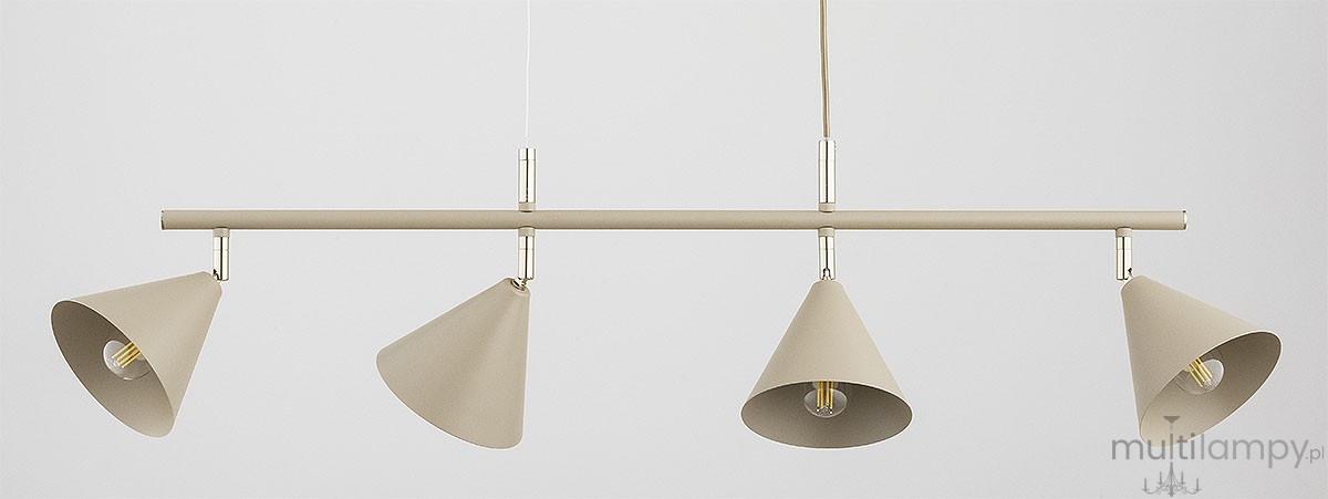 Zelta lampa wisząca 4xE27 beżowa złota 6341