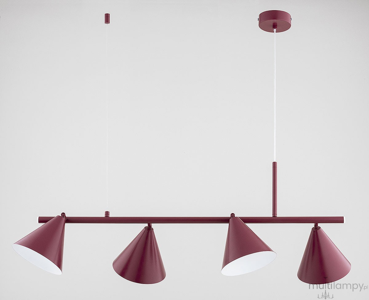Zelta Midi lampa wisząca spot 4xE27 bordowa 63422