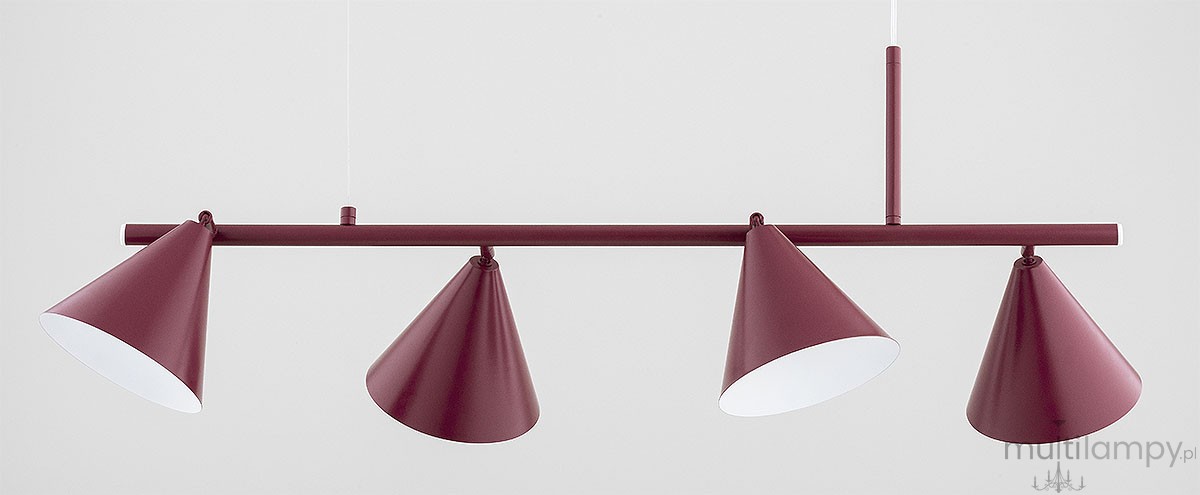 Zelta Midi lampa wisząca spot 4xE27 bordowa 63422