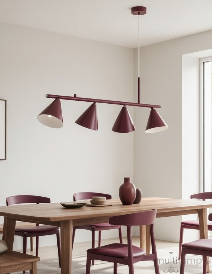 Zelta Midi lampa wisząca spot 4xE27 bordowa 63422