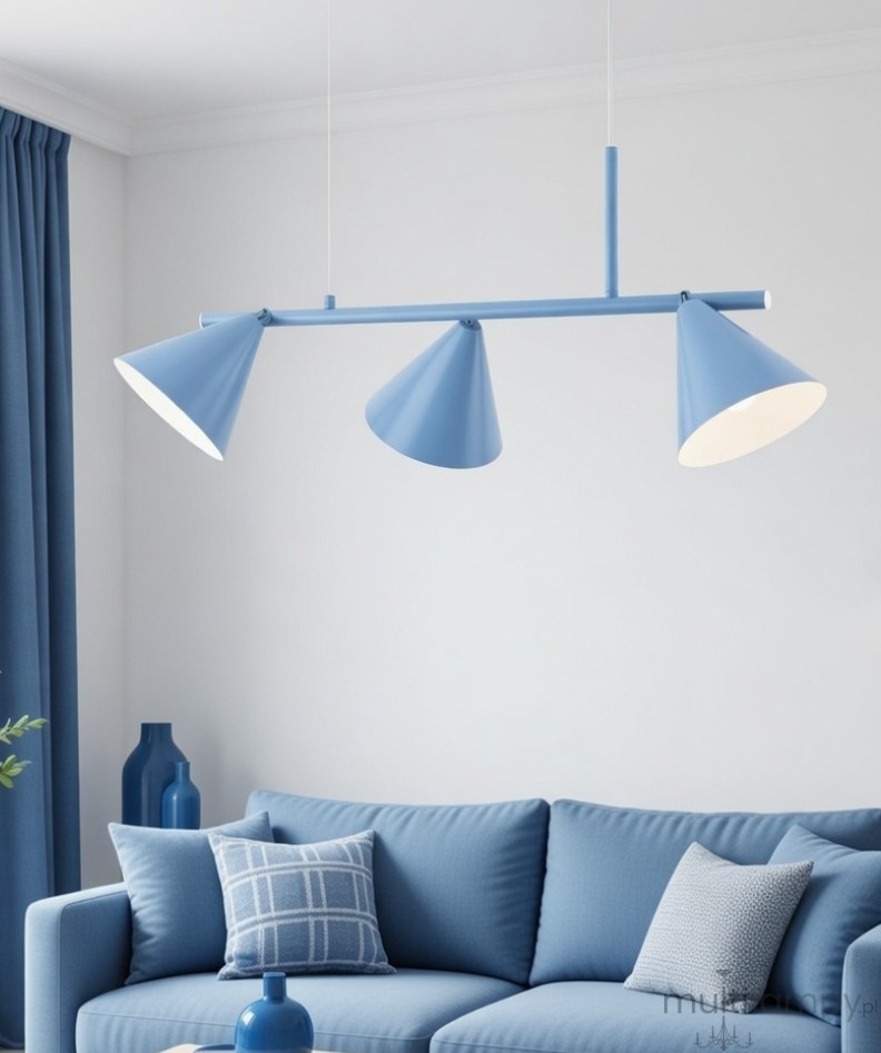 Zelta Midi lampa wisząca 3xE27 niebieska 6262