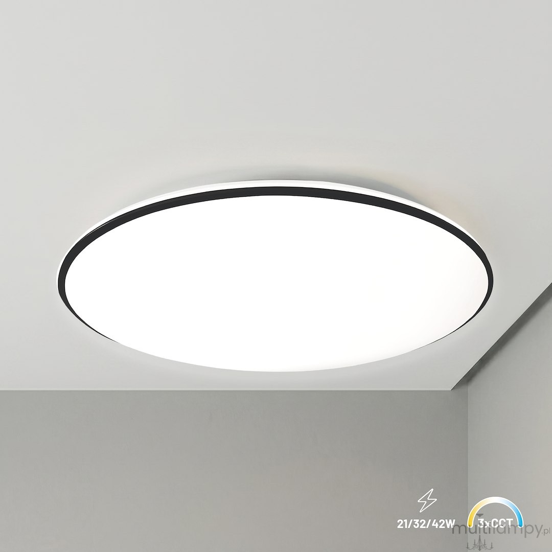 Hugo D45 plafon LED 21W/32W/42W CCT IP54 czarny ML2568