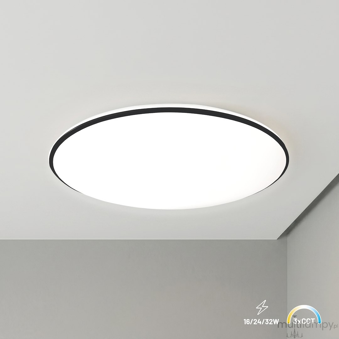 Hugo D37 plafon LED 16W/24W/32W CCT IP54 czarny ML2566