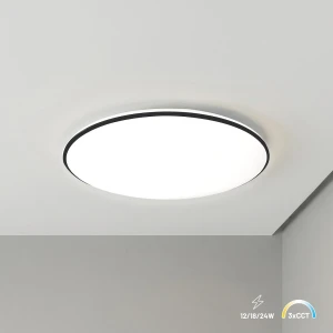 Hugo D29,5 plafon LED 12W/18W/24W  CCT IP54 czarny ML2564