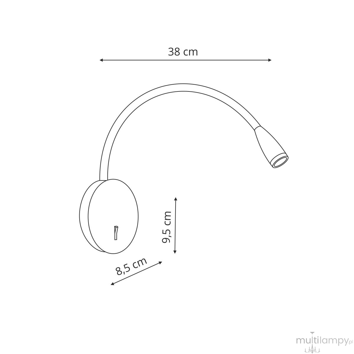 Roli kinkiet LED 3000K czarny  LP-2107/1W BK