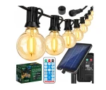Girlanda ogrodowa solarna z pilotem 10 m x 10 żarówek LED E12 1W