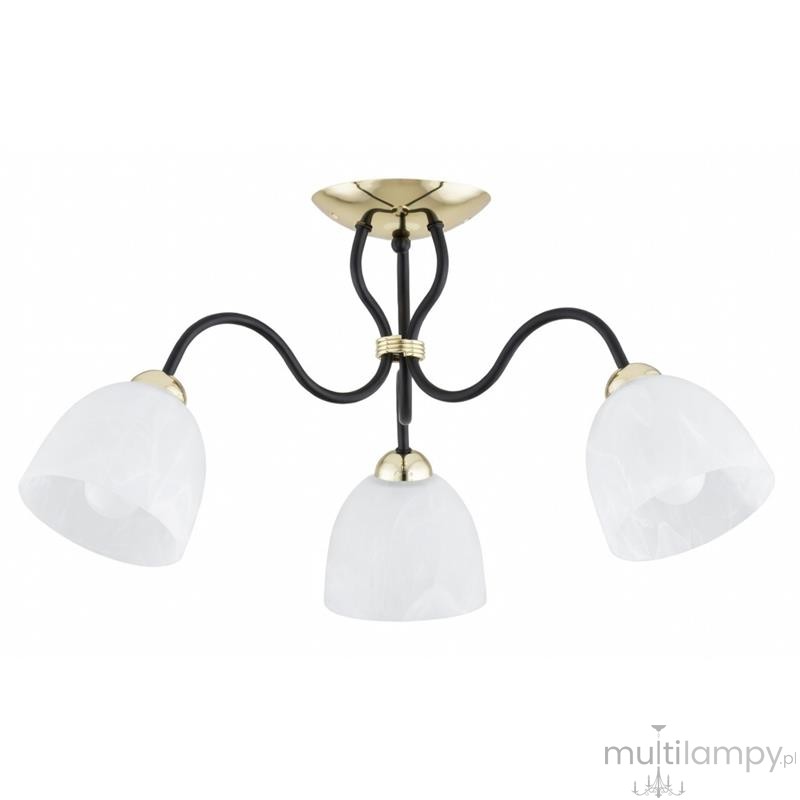 Ariel lampa sufitowa 3xE27 czarna złota 62638