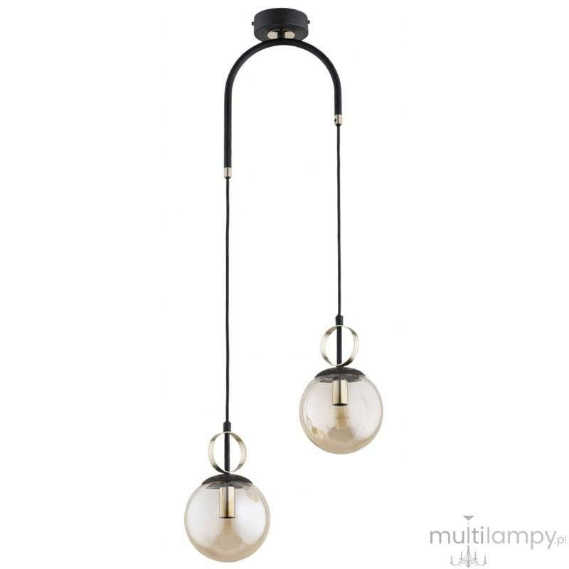 Morena lampa wisząca 2xE14 czarna mix bursztyn 62662
