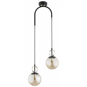Morena lampa wisząca 2xE14 czarna mix bursztyn 62662