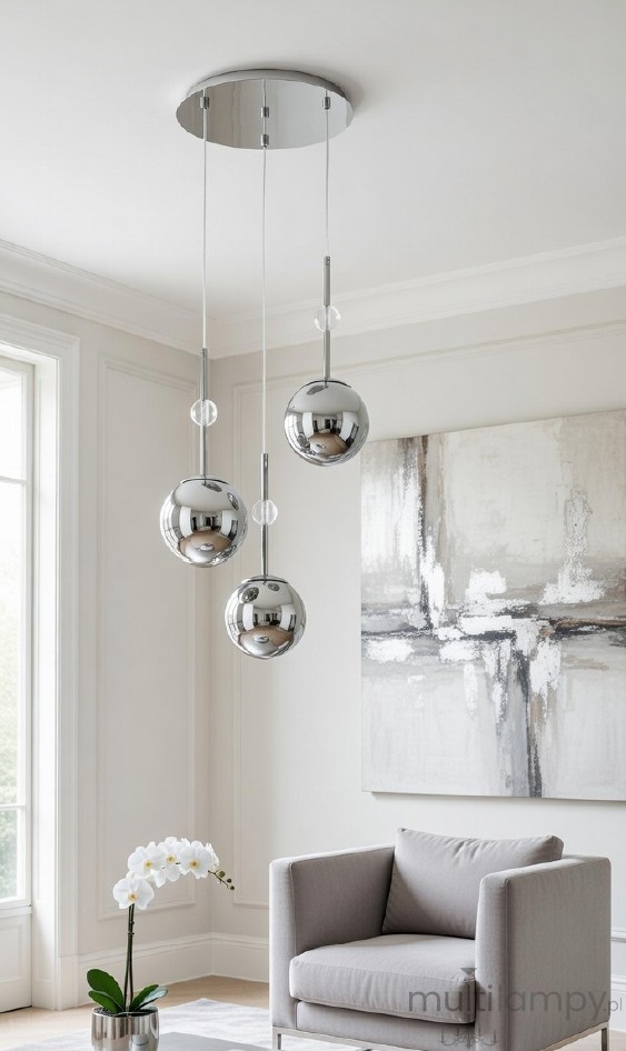Arvena lampa wisząca 3xE14 chrom 62641