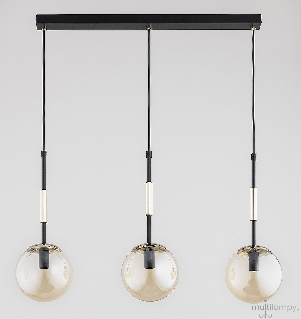 Verone lampa wisząca 3xE14 czarna złota 62648