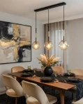 Verone lampa wisząca 3xE14 czarna złota 62648