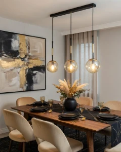 Verone lampa wisząca 3xE14 czarna złota 62648
