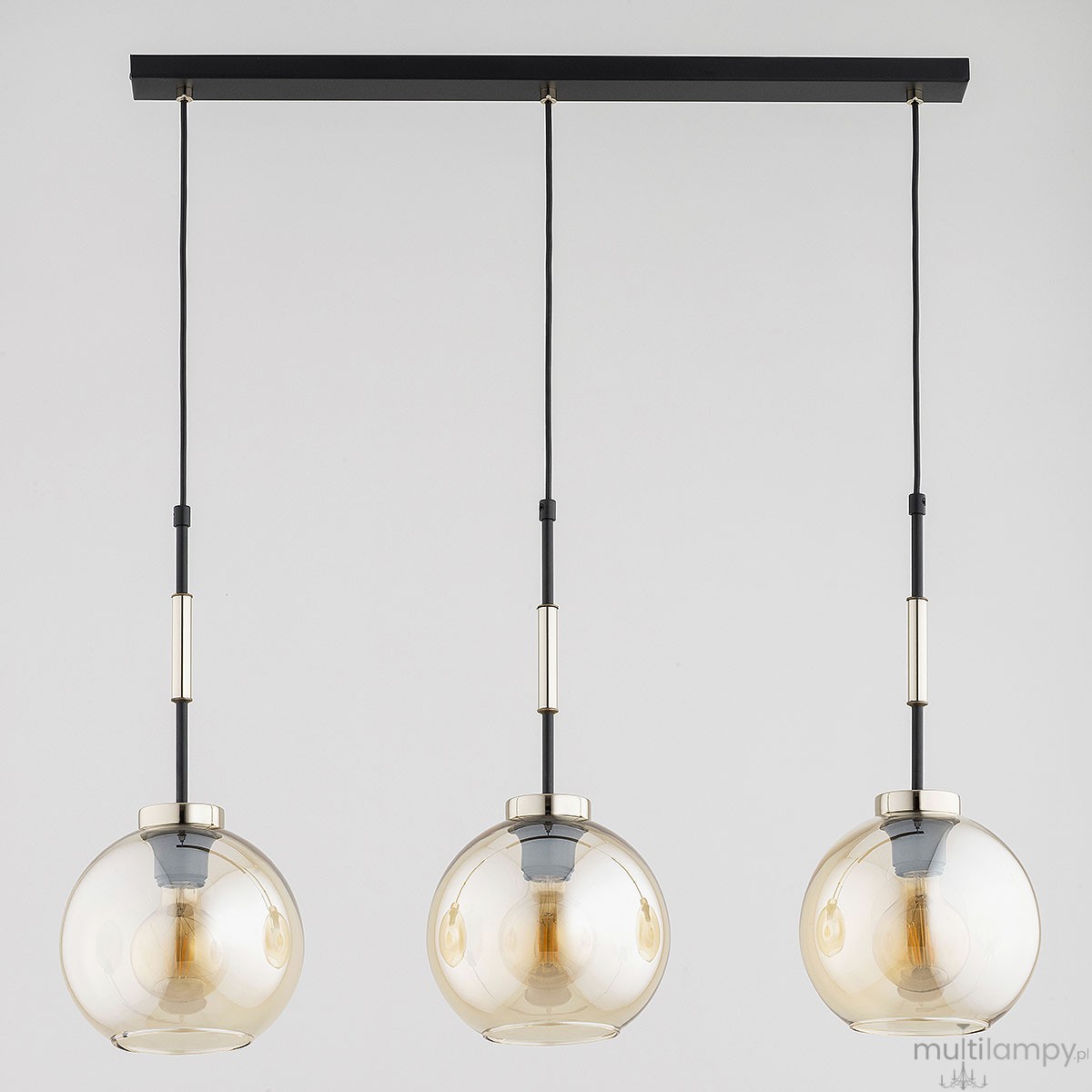 Verone lampa wisząca 3xE27 czarna złota 62649