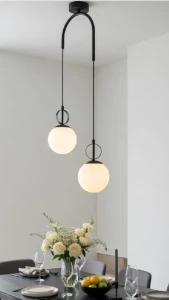 Morena lampa wisząca 2xE14 czarna biała 62661