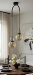 Morena lampa wisząca 2xE14 czarna mix bursztyn 62662
