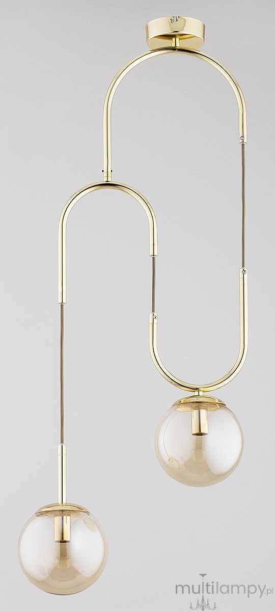 Venon lampa wisząca 2xE14 złota bursztyn 62664
