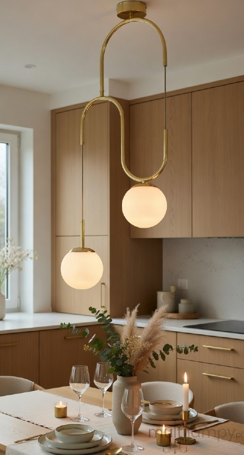 Venon Pro lampa wisząca 2xE14 złota biała 6266