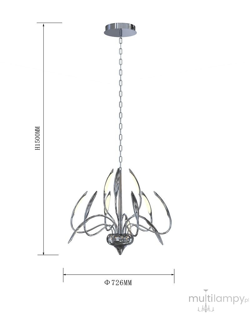 Hampton lampa wisząca 12xLED 57W chrom 5326-1201