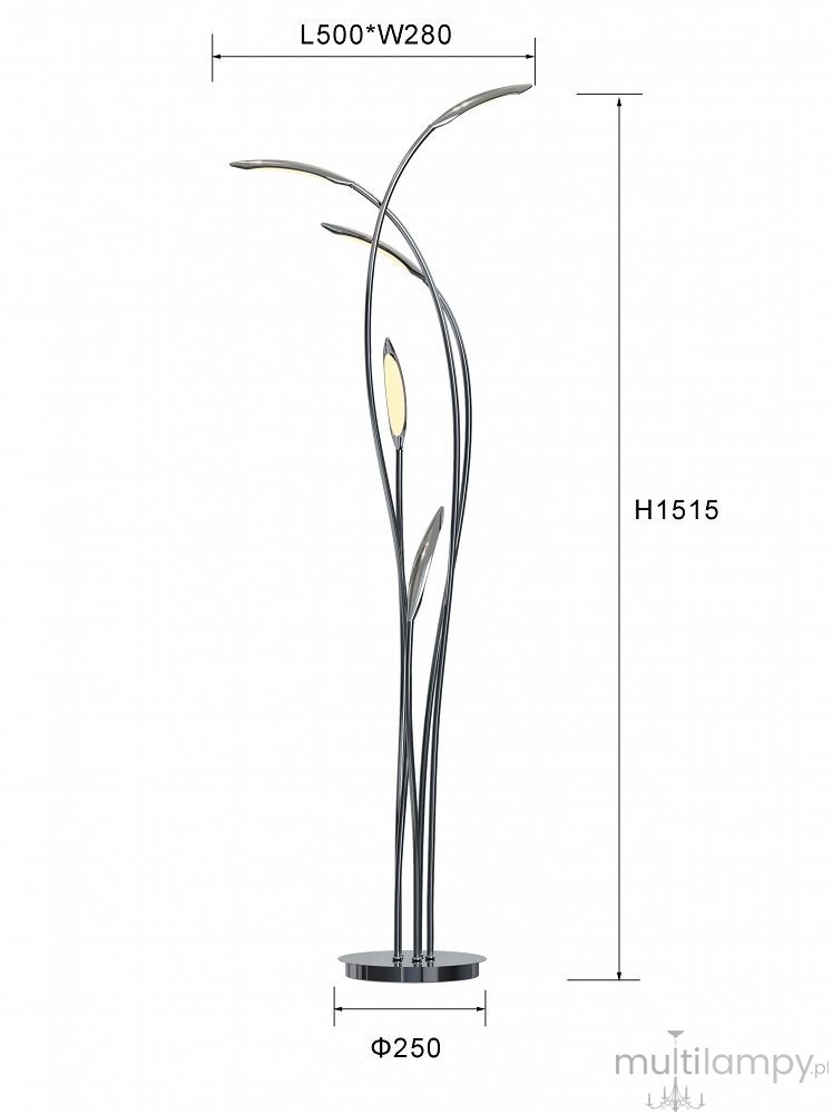 Hampton lampa podłogowa 5xLED 26W chrom 3326-0501