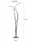 Hampton lampa podłogowa 5xLED 26W chrom 3326-0501