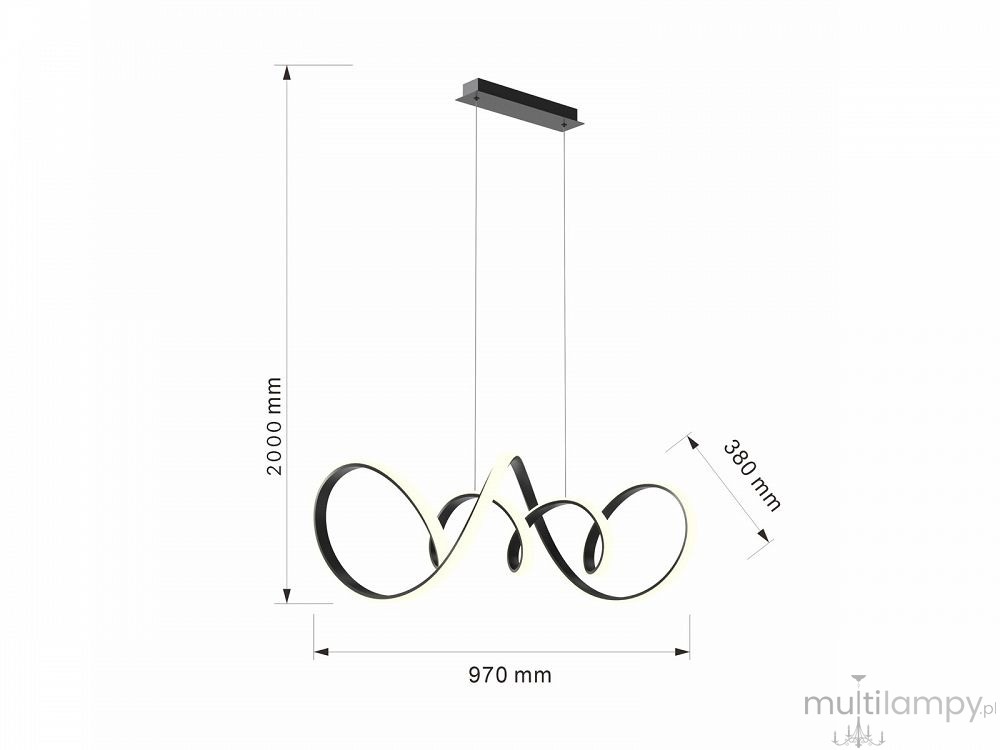 Toronto lampa wisząca LED 64W czarna 7095-0110