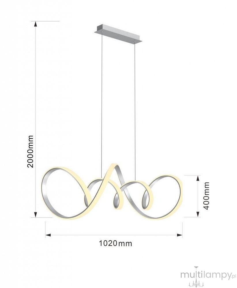 Toronto lampa wisząca LED 64W srebrna 7095-0163