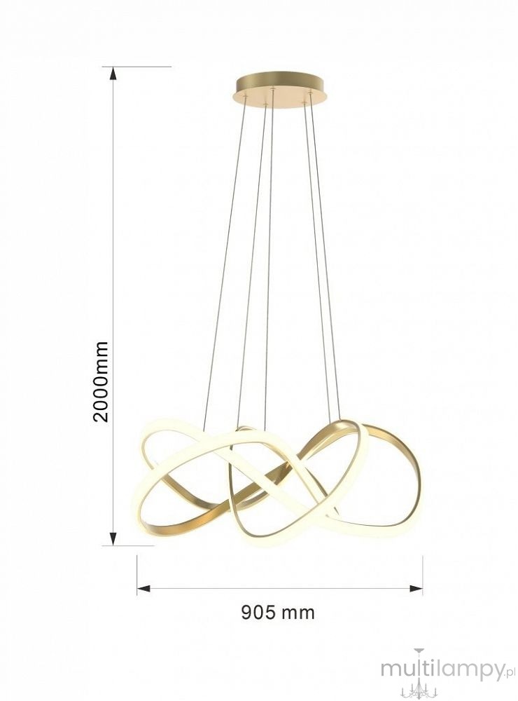 Art lampa wisząca LED 138W złota 7097-0115
