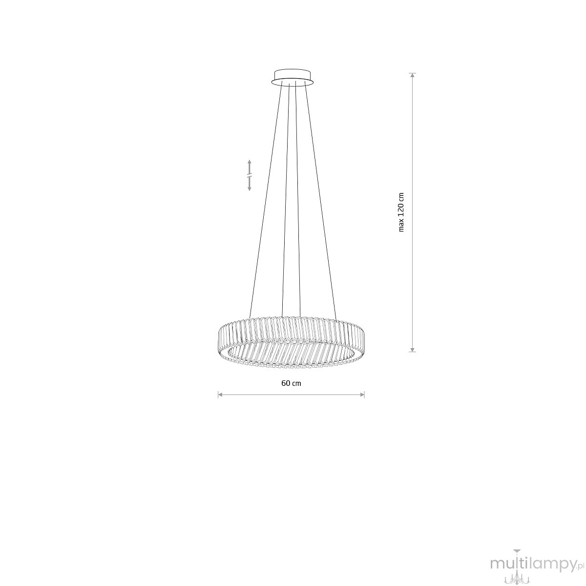 Luxora Round lampa wisząca LED 30W 3000K nikiel 11705