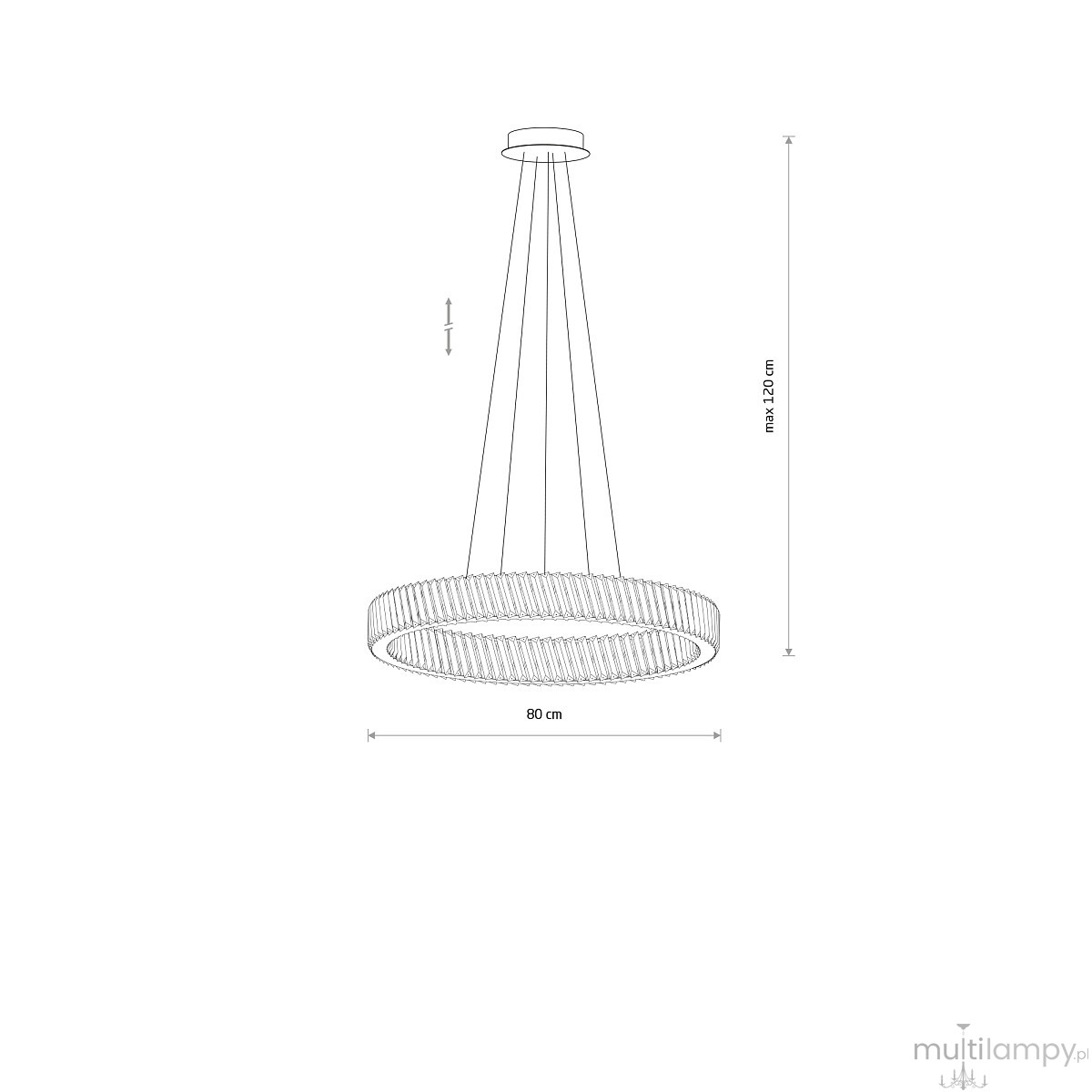 Luxora Round lampa wisząca LED 38W 3000K nikiel 11706