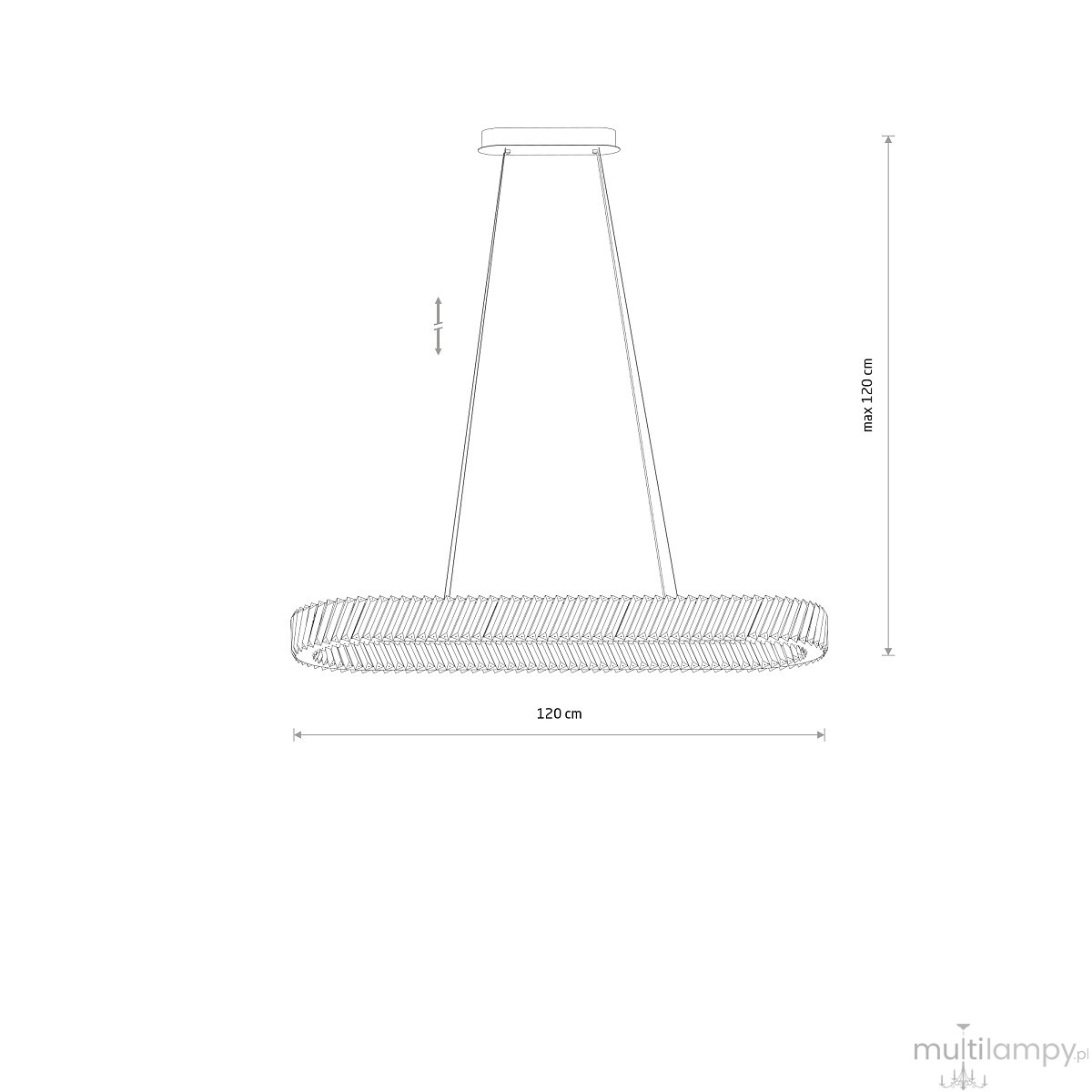 Luxora Oval lampa wisząca LED 40W 3000K nikiel 11707