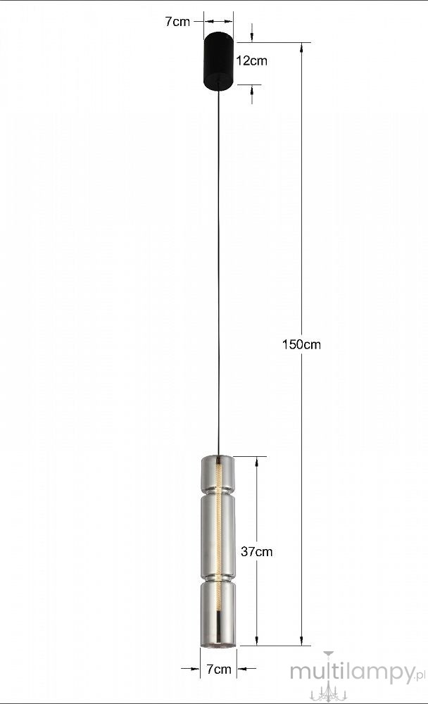 Cilindro lampa wisząca LED 9W czarna 6223-0110