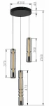 Cilindro lampa wisząca 3xLED 27W czarna 6223-0310