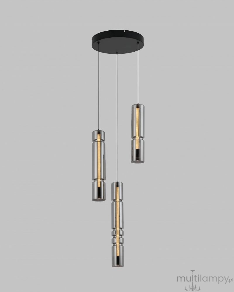 Cilindro lampa wisząca 3xLED 27W czarna 6223-0310